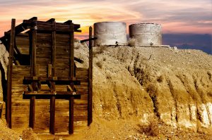 gold mine, desert, mining